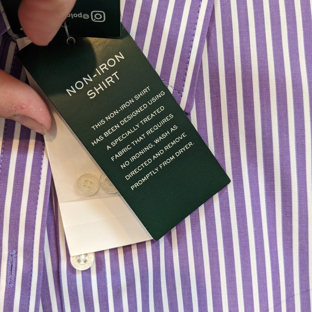Ralph Lauren Purple and White Button Down Shirt - Picture 3 of 4